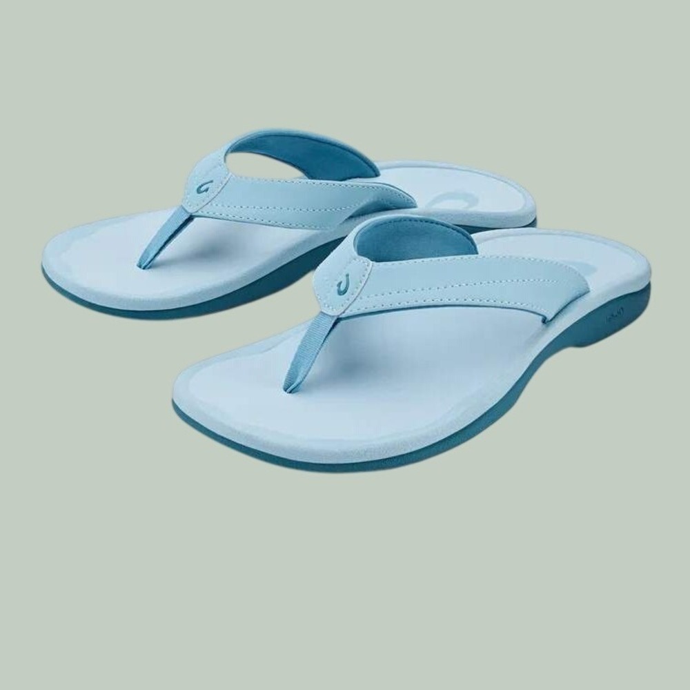 OluKai Ohana Misty Blue Synthetic Flip Flop Sandals Women's Size 8 NEW